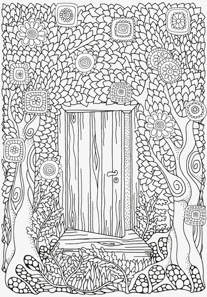 Siyah ve beyaz soyut fantezi resim