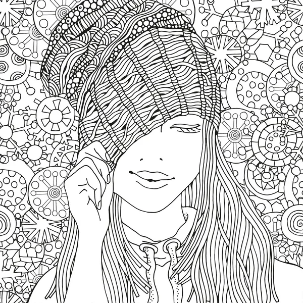 örgü şapkalı kız