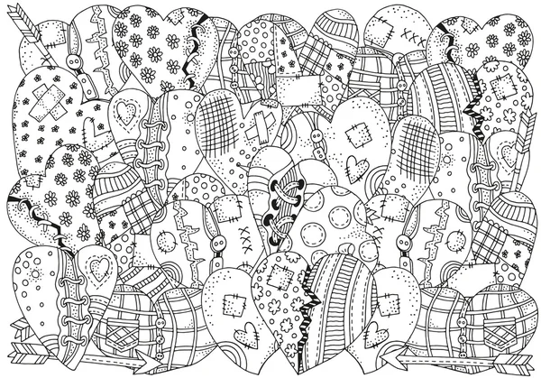 Kalpler doodle tasarım öğeleri