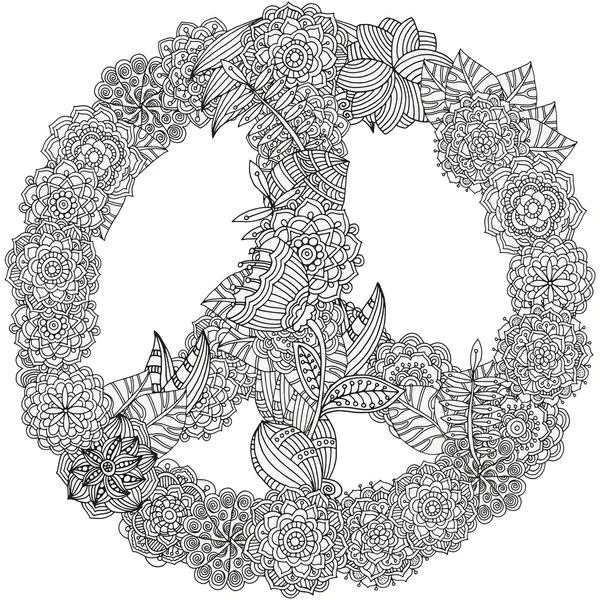 Circle floral ornament. — Stock Vector