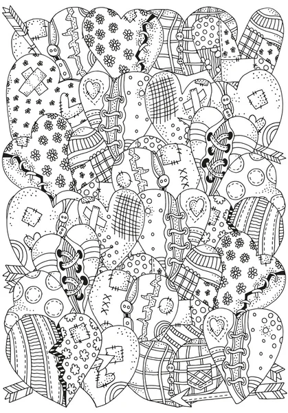 Kalpler doodle tasarım öğeleri