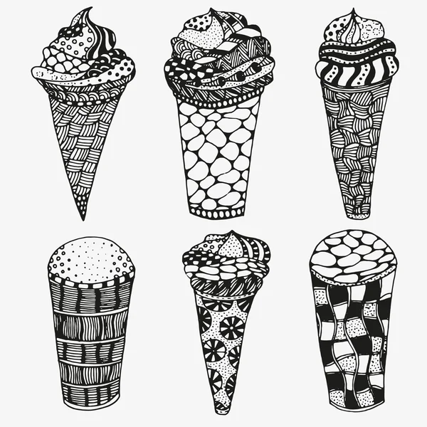 Hand drawn ice cream? doodle set - stock vector. — Stock Vector ...
