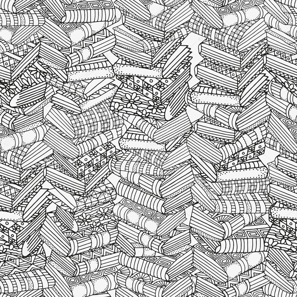 Pattern for coloring book. Black and white pattern.