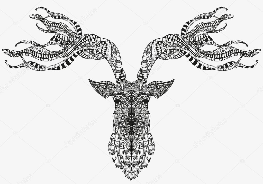 Artistically deer head