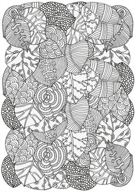 çiçek doodle arka plan deseni sonbahar yaprakları ile