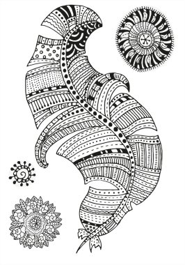 Geçiş yumuşatma ve mandalalar beyaz bir arka plan üzerinde.