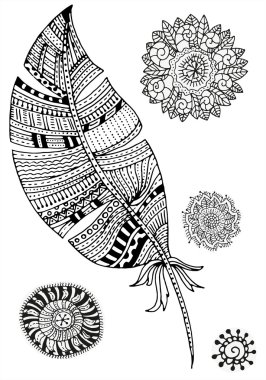 Download Feather And Mandalas Free Vector Eps Cdr Ai Svg Vector Illustration Graphic Art
