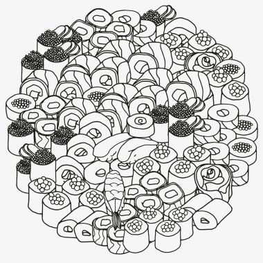 Suşi ve rulo ile süsleme