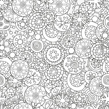 Boyama kitabı için desen. Noel çizilmiş dekoratif elemanlar