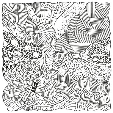 Sanatsal etnik desen. Çizilmiş