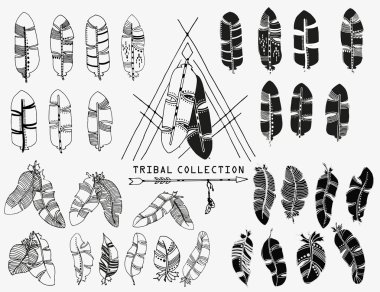 Hand-drawn tribal design element fro logo or print. clipart