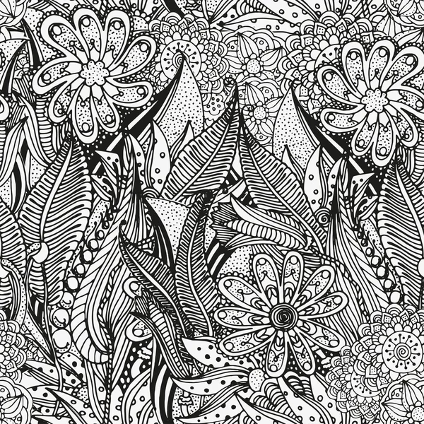 Nahtlose florale Doodle Hintergrund — Stockvektor