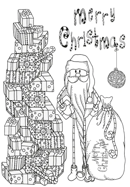 Joyeux Noël. Éléments décoratifs dessinés à la main — Image vectorielle