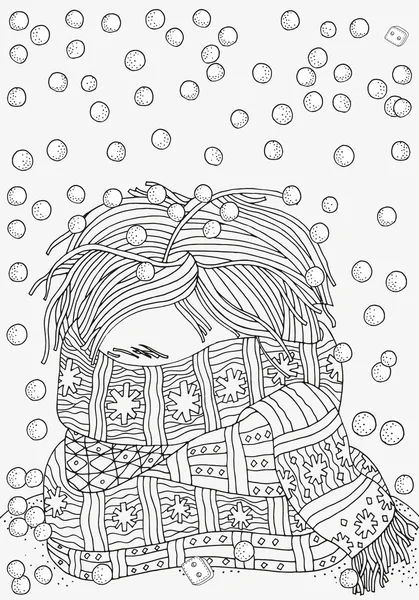 Sıcak eşarp çocukla.