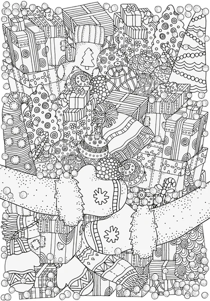 Boyama kitabı için desen. Kış çizimler.