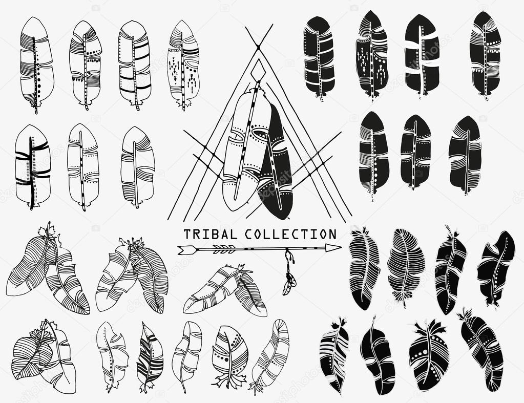 Hand-drawn tribal design element fro logo or print. Vector