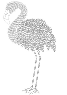 Tüyleri ve desenleri ve tüyleri ile Amazing flamingo