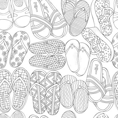 Yaz doodle elemanları ile dikişsiz desen
