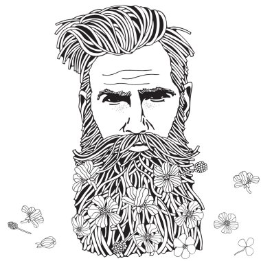 Sakallı hippi erkek