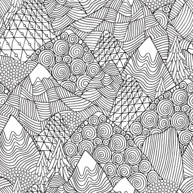 Köknar ağaçları ve dağ manzarası