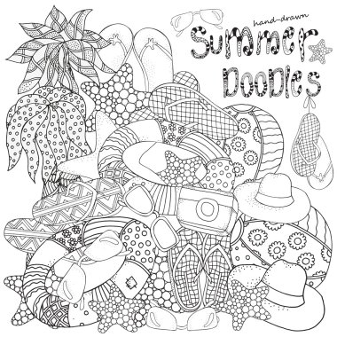 yaz doodles elemanları kümesi