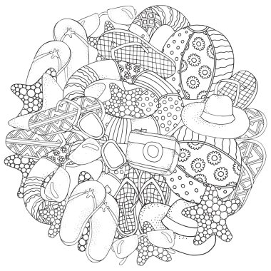 yaz doodles elemanları kümesi