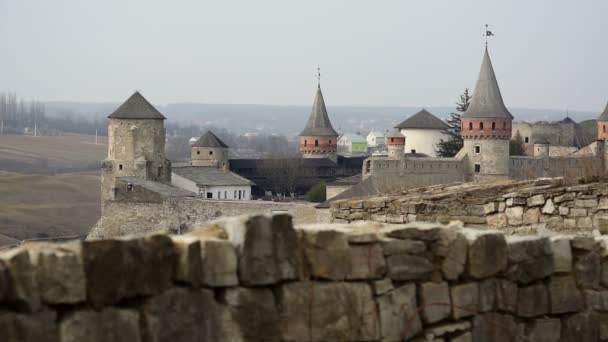 Каменец-Подольский замок — стоковое видео