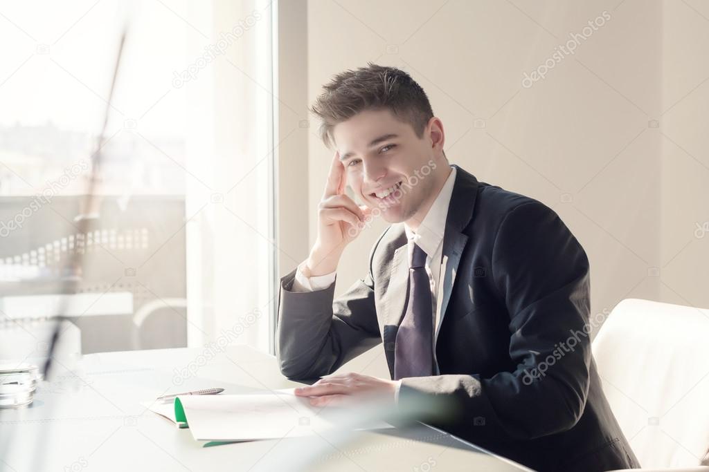 Young man in office