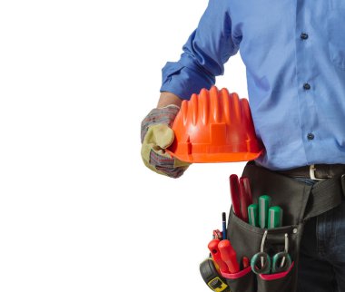 Workerin araçları, holding Tekdüzen görünümü kapatın.