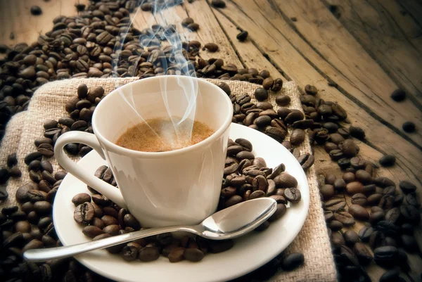 Kopje verse koffie — Stockfoto