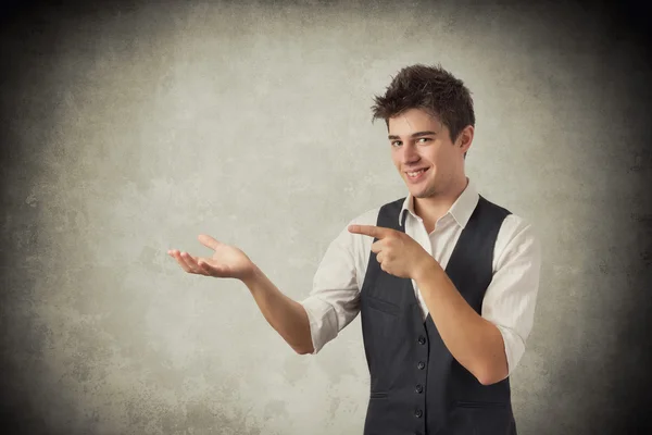 Man pointing with his finger — Stock Photo, Image