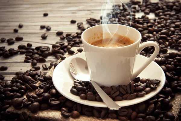 Kopje verse koffie — Stockfoto