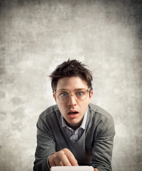 Young perplexed accountant — Stock Photo, Image