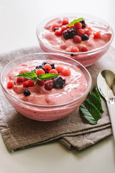 mousse of mixed berries in bowls