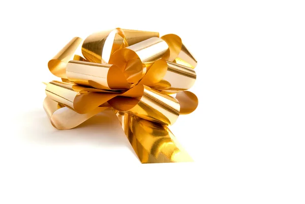 Golden present bow — Stock Photo, Image