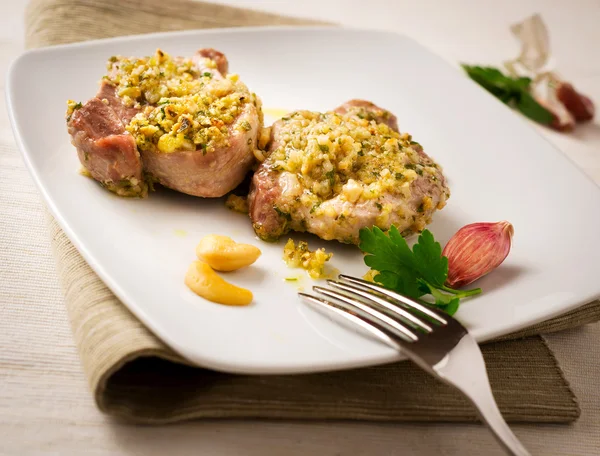 Grilled fillet with cashew — Stock Photo, Image