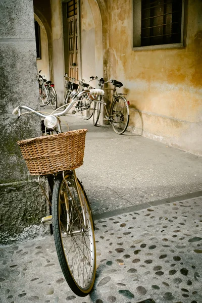 Vintage bicycles on a street