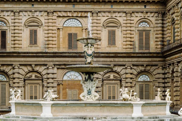 Utsikt Över Palazzo Pitti Med Kronärtskocksfontän — Stockfoto