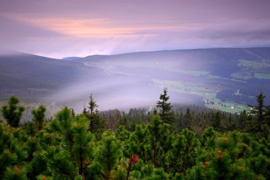 Picturesque view of Krkonose mountains clipart