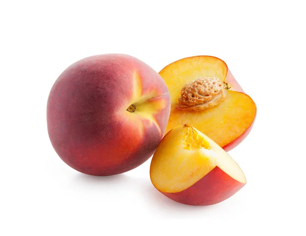 Peaches isolated on white background Stock Photo