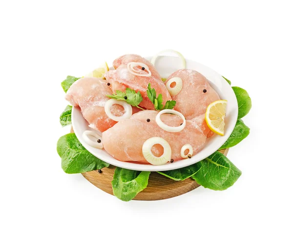 tabak tepsi ile soğutulmuş tavuk göğsü