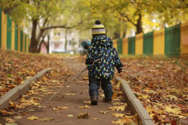 Bebek için parkta bir yürüyüş