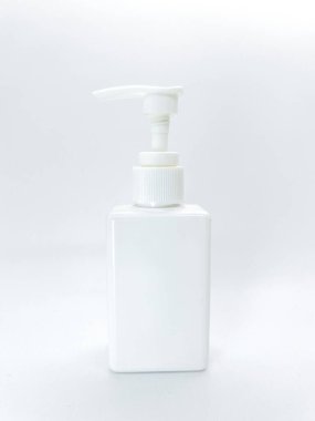 This sleek and stylish white pump bottle is perfect for a variety of skincare, cosmetic, or personal care products on isolated white background