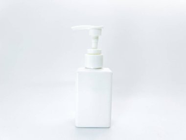 This sleek and stylish white pump bottle is perfect for a variety of skincare, cosmetic, or personal care products on isolated white background