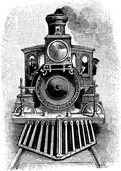 Oldtimer-Illustration Dampflokomotive — Stockfoto