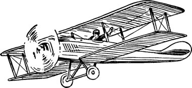 Vintage çizim uçak
