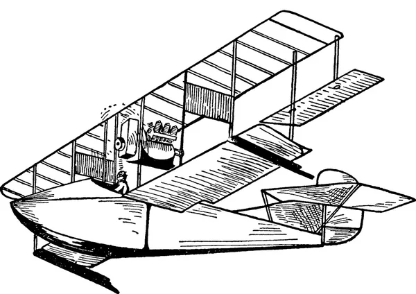 Vintage ritning flygplan — Stockfoto