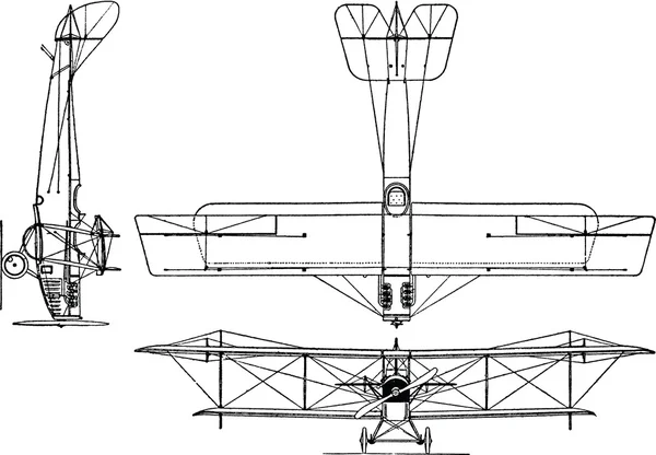 Vintage ritning flygplan — Stockfoto