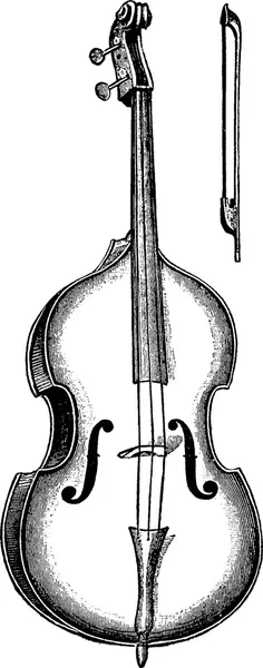 Vintage illustration contrabass — Stock Photo, Image