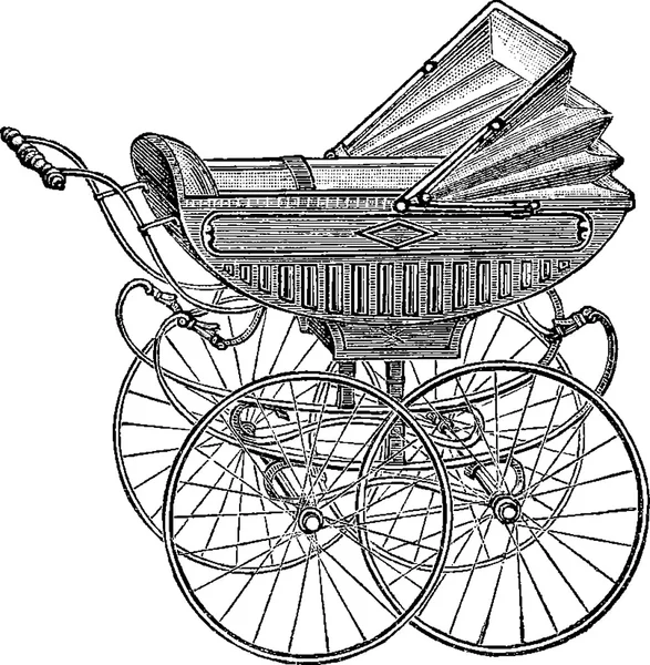 Vintage foto kinderwagen — Stockfoto